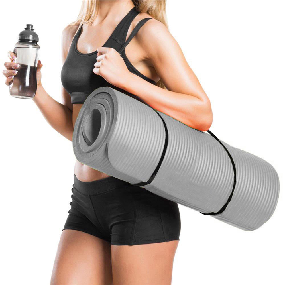 Saltea fitness/yoga/pilates, spuma NBR, 183x61x1.5 cm, gri