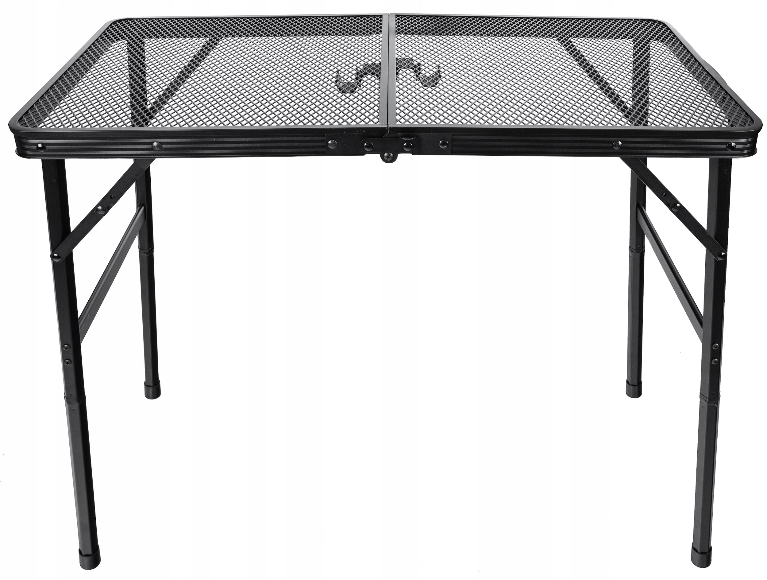 Masa pliabila metalica pentru gradina sau drumetie, 80x40x66cm, inaltime reglabila, neagra