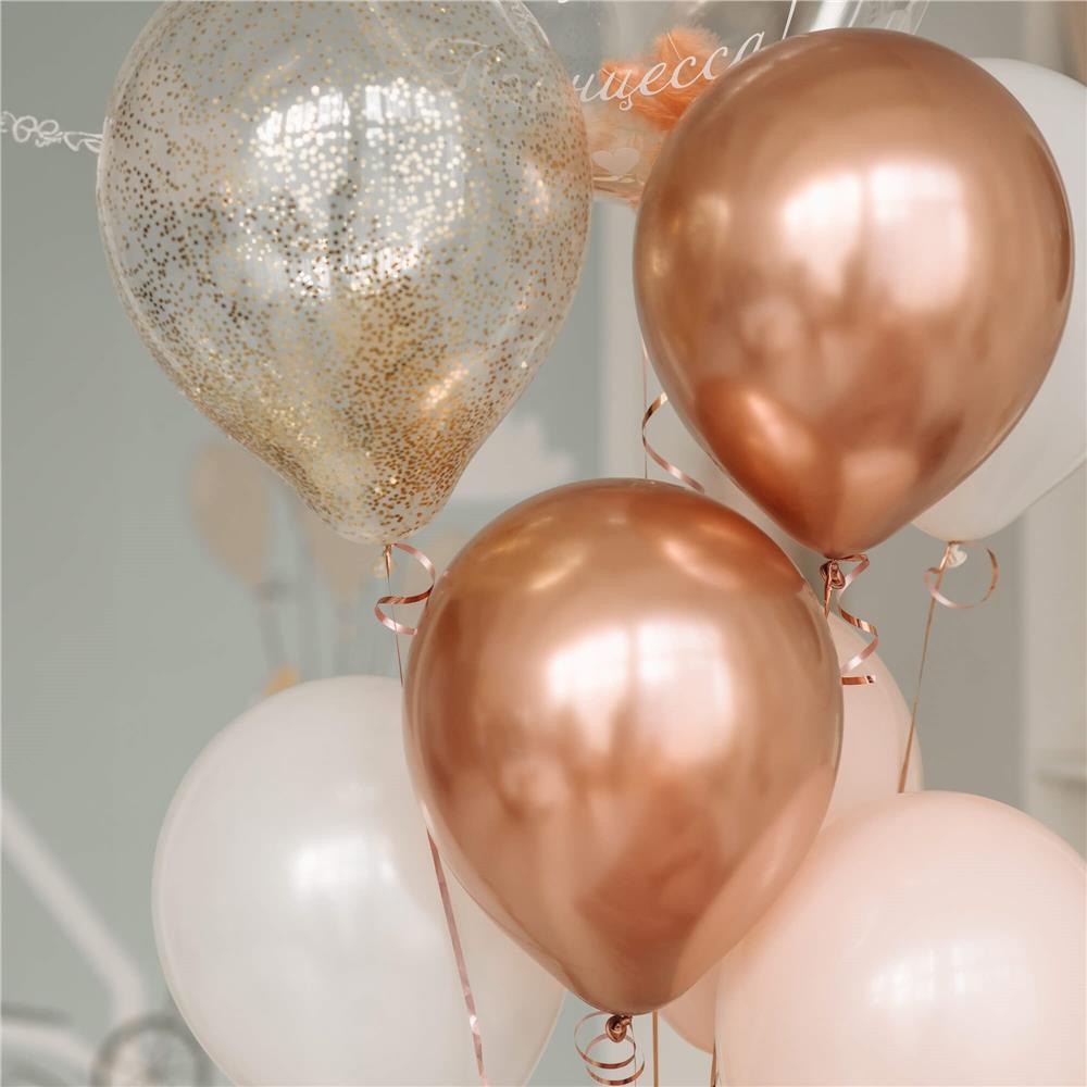 Set 100 baloane pentru petrecere, 40cm, roz metalic
