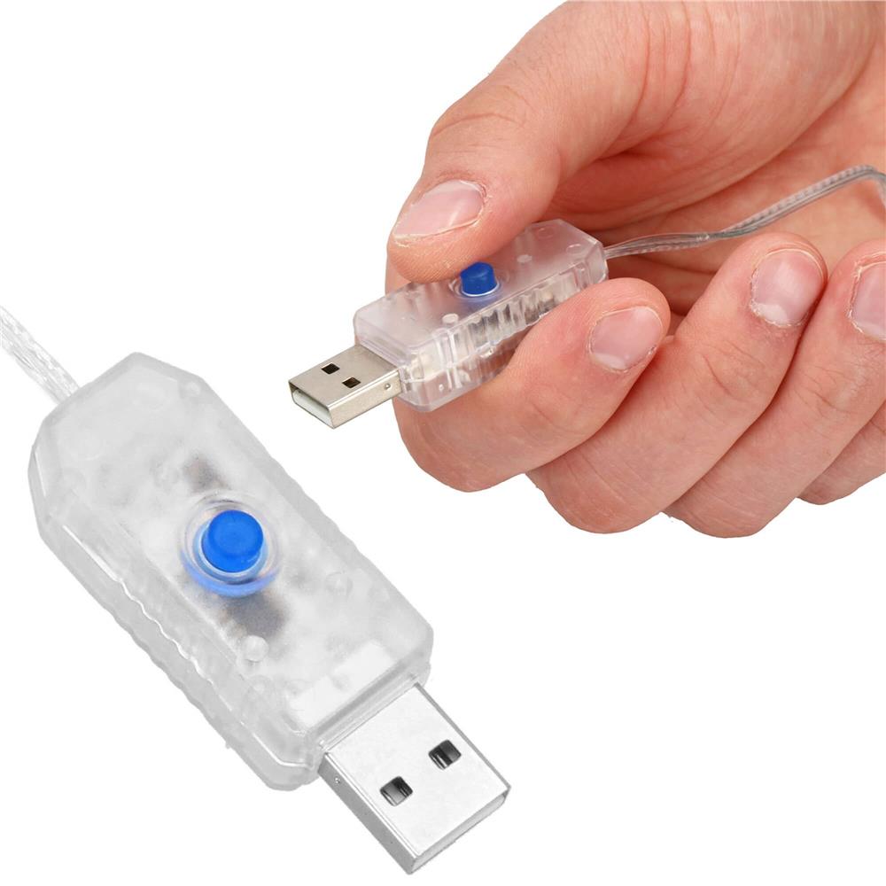 Ghirlanda luminoasa tip perdea 300 LED-uri, 3x3m, pentru interior, alimentare USB, albastru