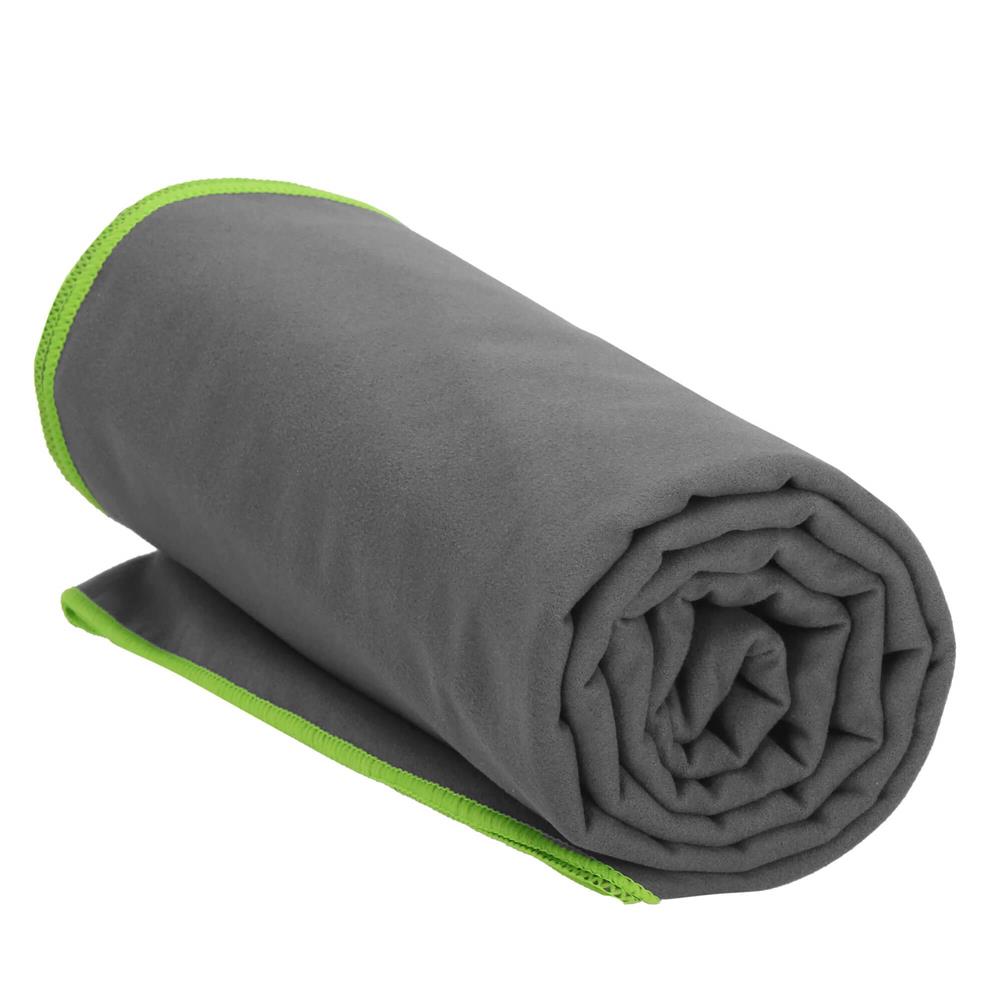 Prosop de plaja cu uscare de rapida, husa de transport, 90x180cm, gri