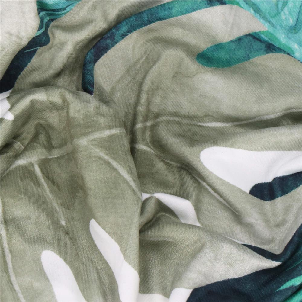 Set 4 huse pentru scaun, marime universala, poliester si spandex, 38x70cm, verde cu model floral