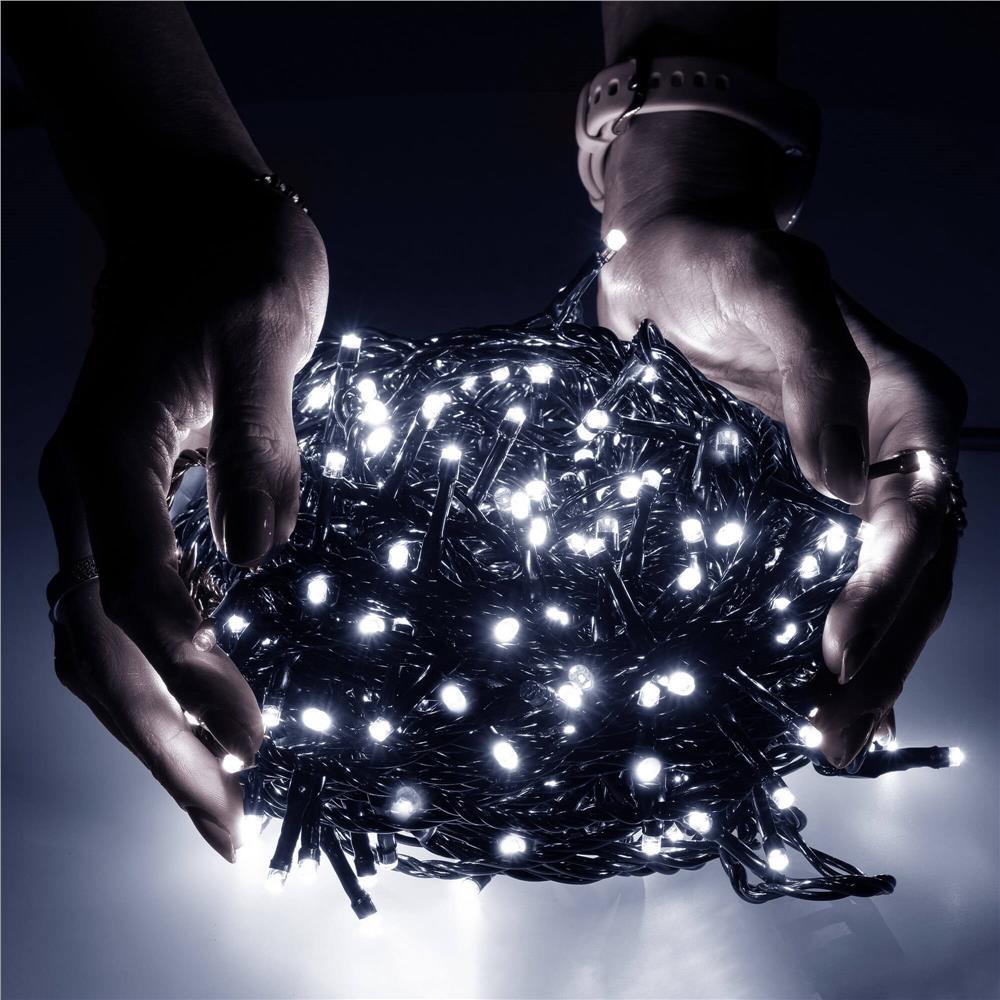 Instalatie lumini pentru bradul de Craciun, 91,5 metri, 1500 LED-uri, alb rece