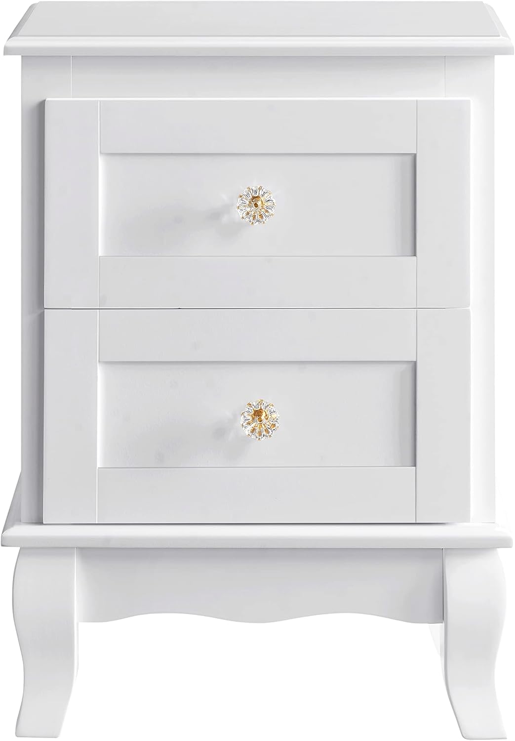 VASAGLE Set de 2 noptiere din MDF, cu sertare, 39x31x53 cm, alb