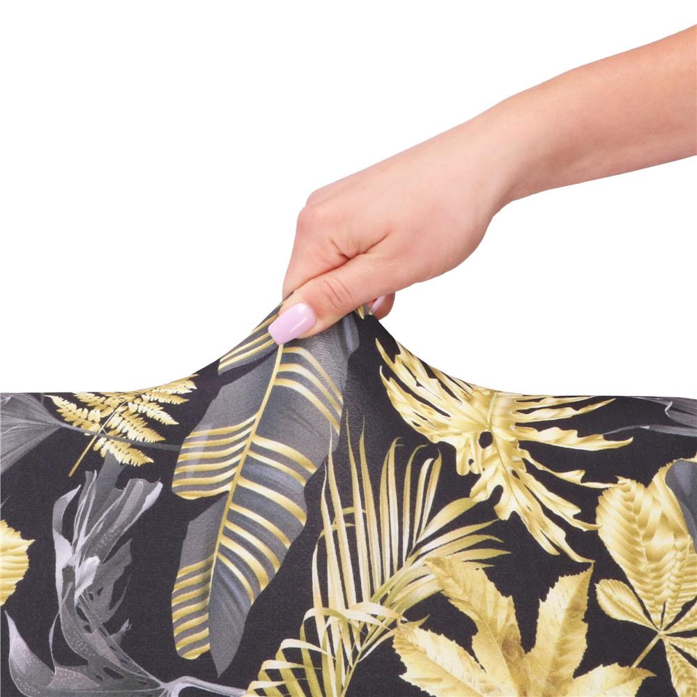 Husa pentru scaun, marime universala, poliester si spandex, 38x70cm, gri si galben