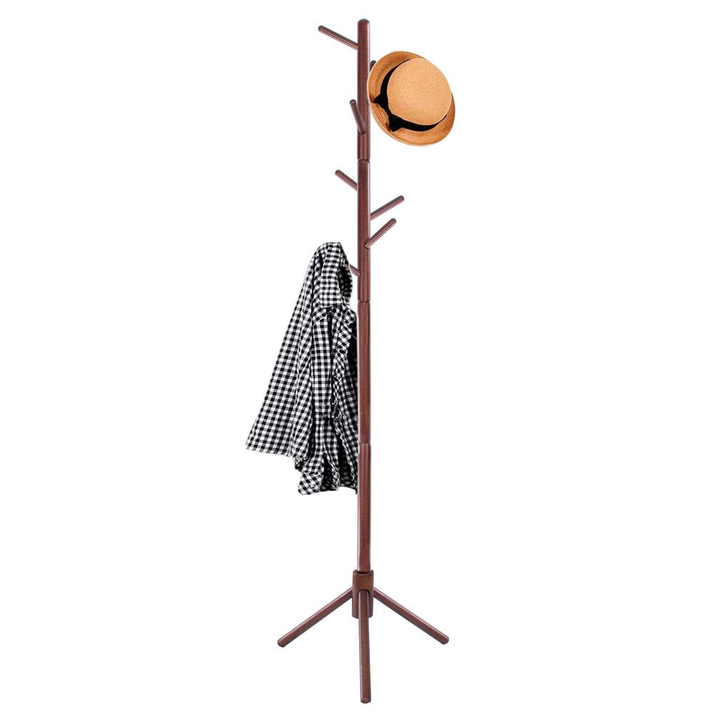 Cuier tip pom din lemn Sersimo, 8 agatatoare, 175cm, maro