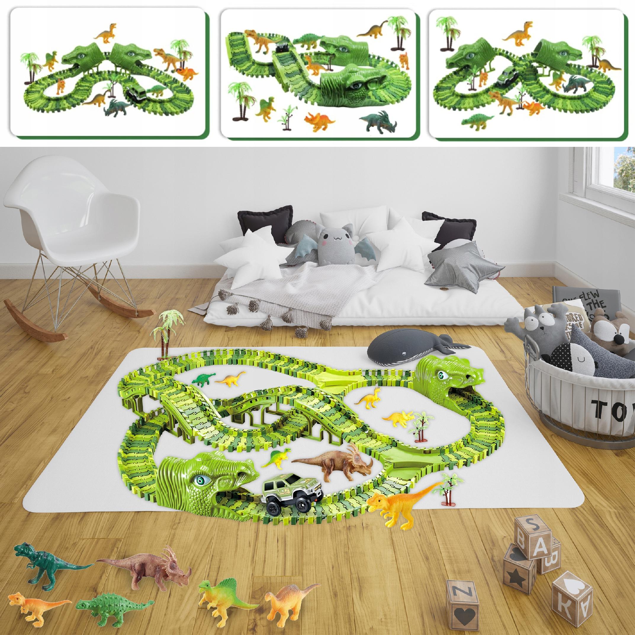 Circuit masinute Dinosaur Park, cu 240 de segmente, pista configurabila de 360cm
