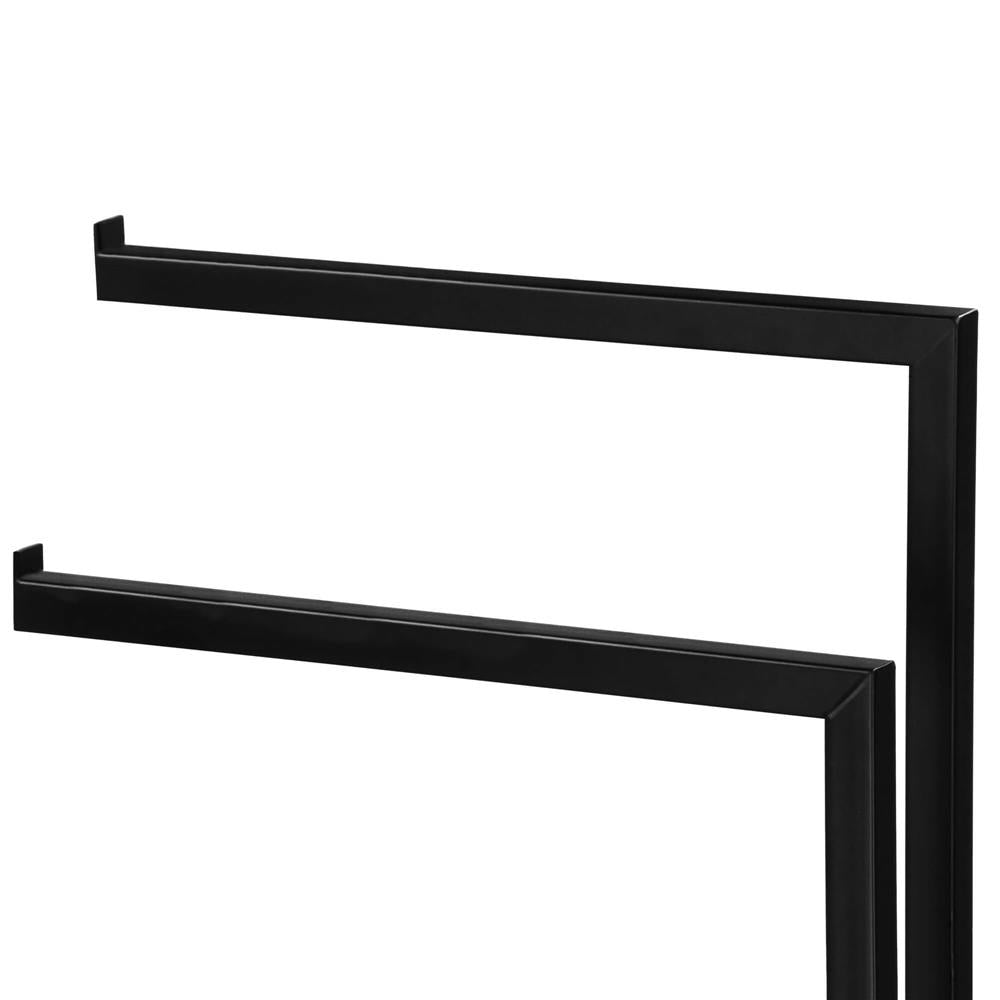 Suport metalic de baie pentru prosoape, cu 2 brate, 80 cm, negru mat