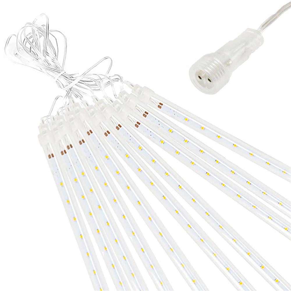 Instalatie de Craciun, 10 tuburi, 50cm, 480 LED, ploaie de meteoriti, albastru