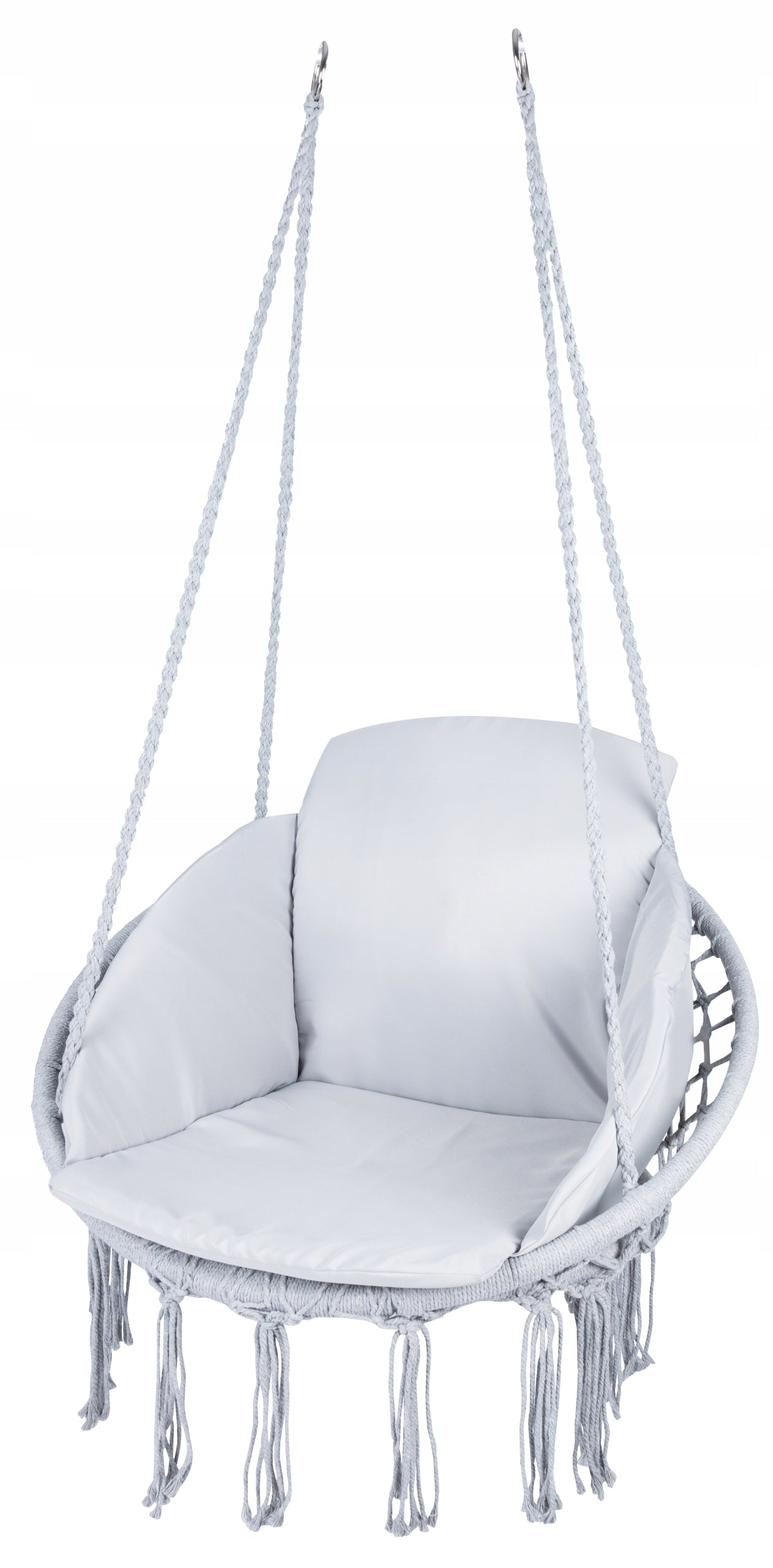 Scaun rotund tip leagan suspendat cu perna Confort casa sau gradina, gri