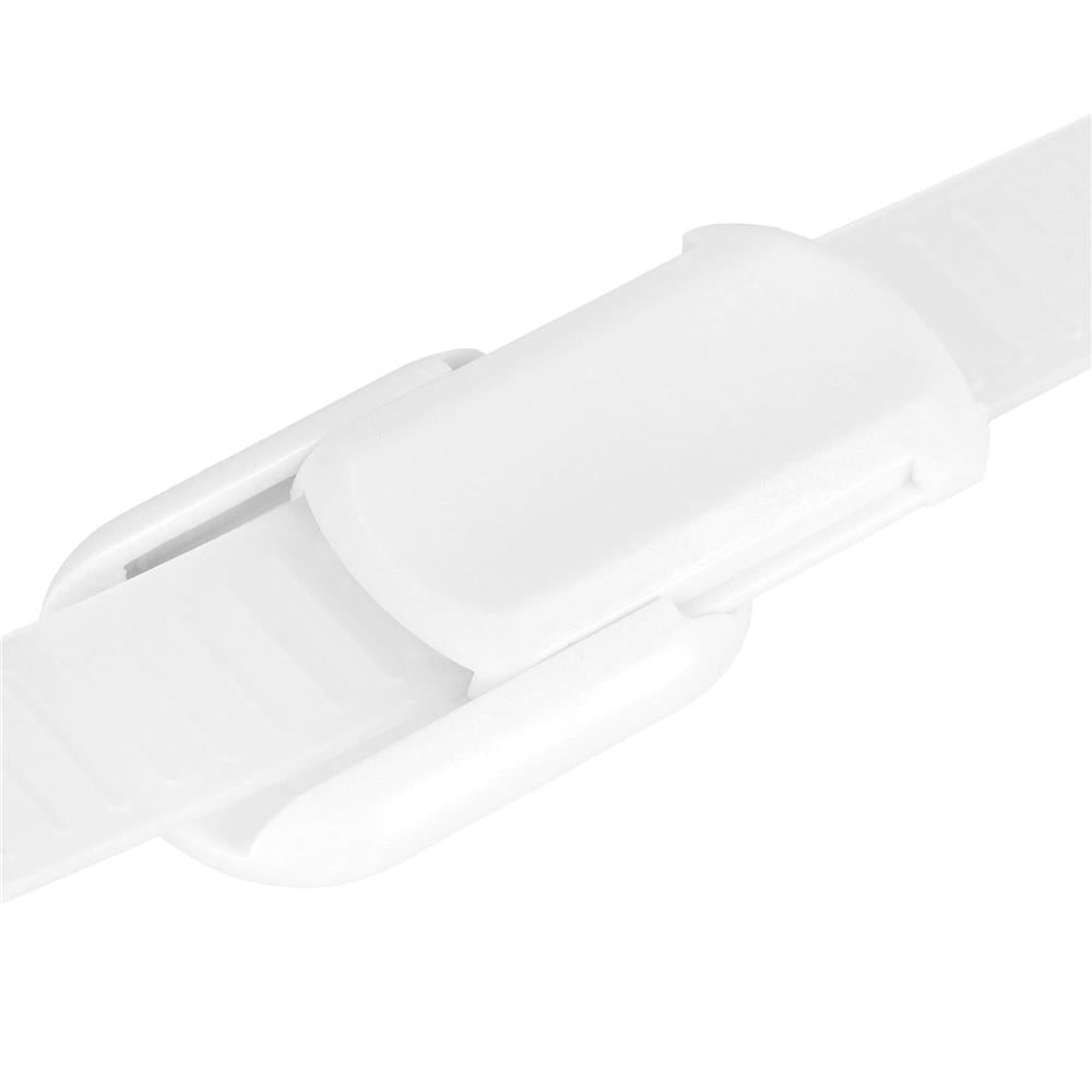 Set 8 sigurante blocator sertare si usi, plastic si silicon, ajustabile, 19 cm, alb