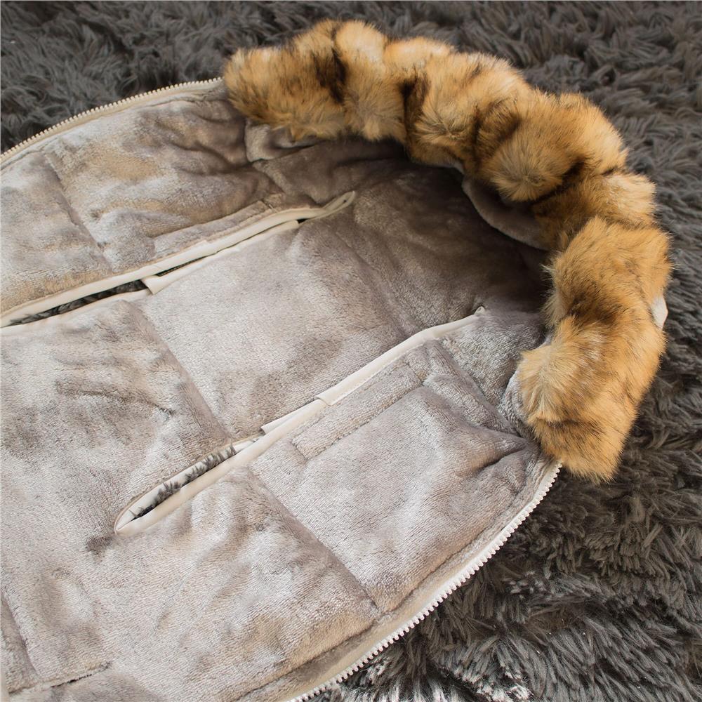 Sac iarna de bebelusi pentru carucior, marime universala, 90x45cm, gri
