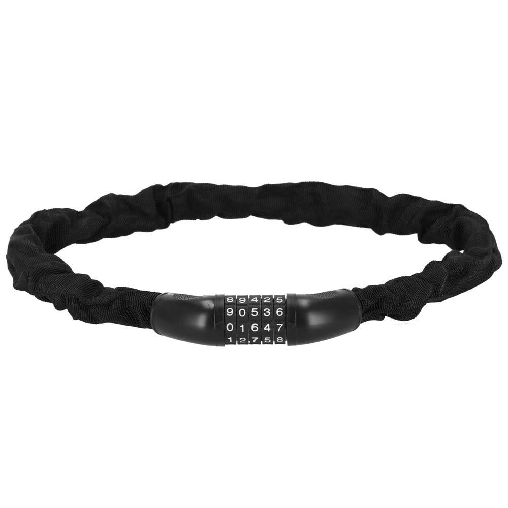 Lant antifurt bicicleta si trotineta, inchidere cifru, lungime 98 cm, Otel, Negru