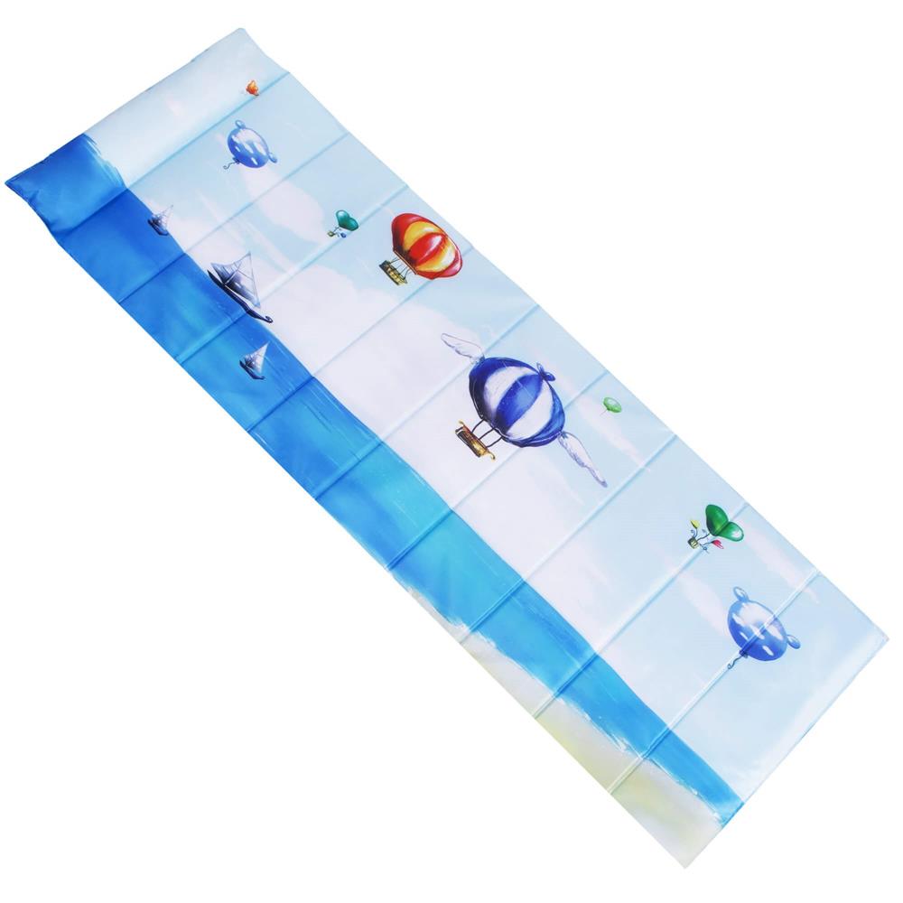 Saltea pentru plaja pliabila, din spuma, ultra-usoara, cu maner de transport, 60x180cm, albastru