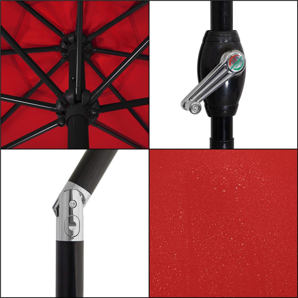 Umbrela terasa gradina, cu manivela si inclinare, diametru 250cm, Rosu