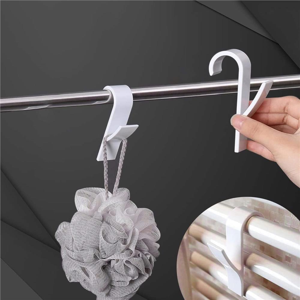 Set 2 carlige pentru calorifer, tip cuier pentru prosoape, din plastic, alb