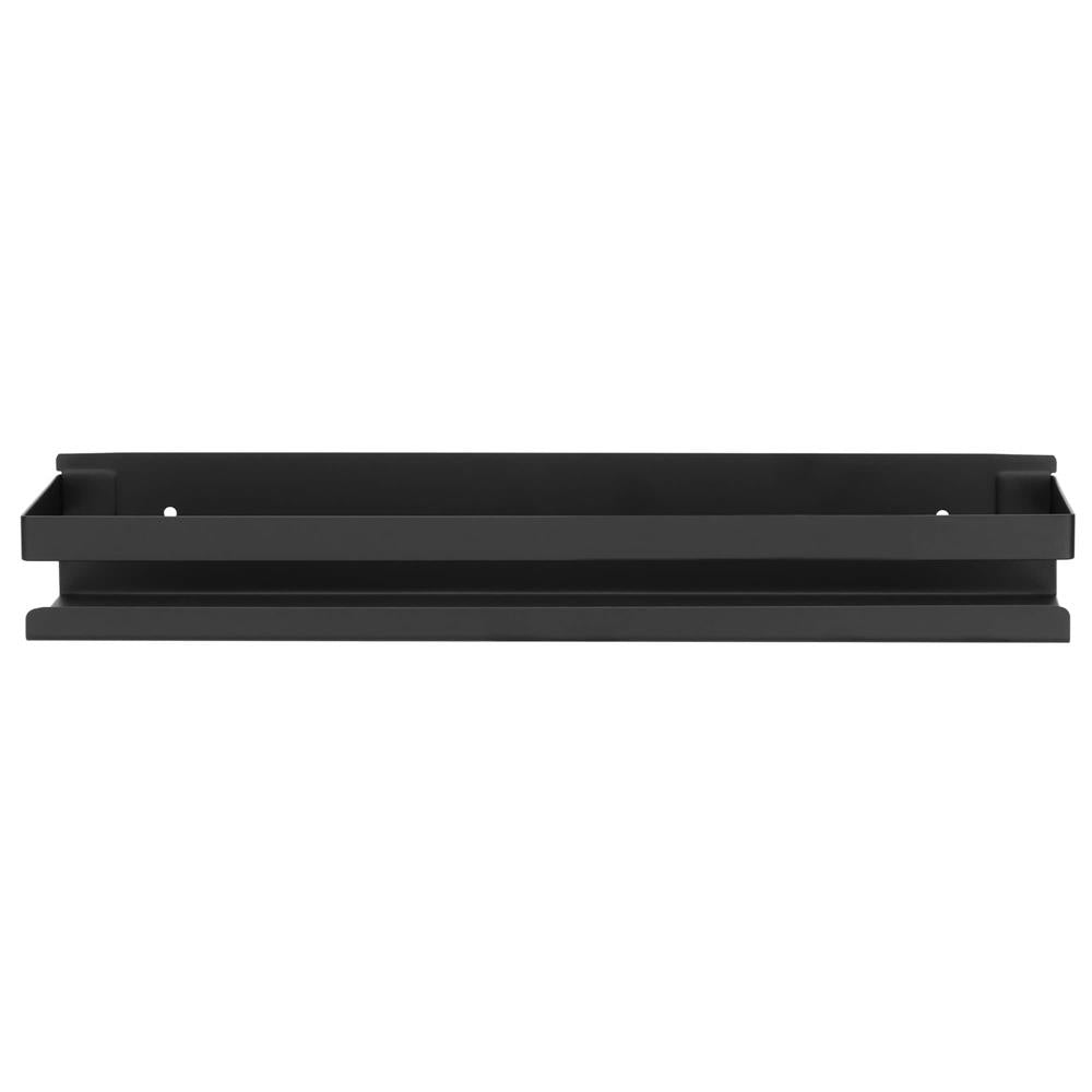Raft de baie cu 2 sisteme instalare pe perete, aluminiu, 40x10x6cm, negru