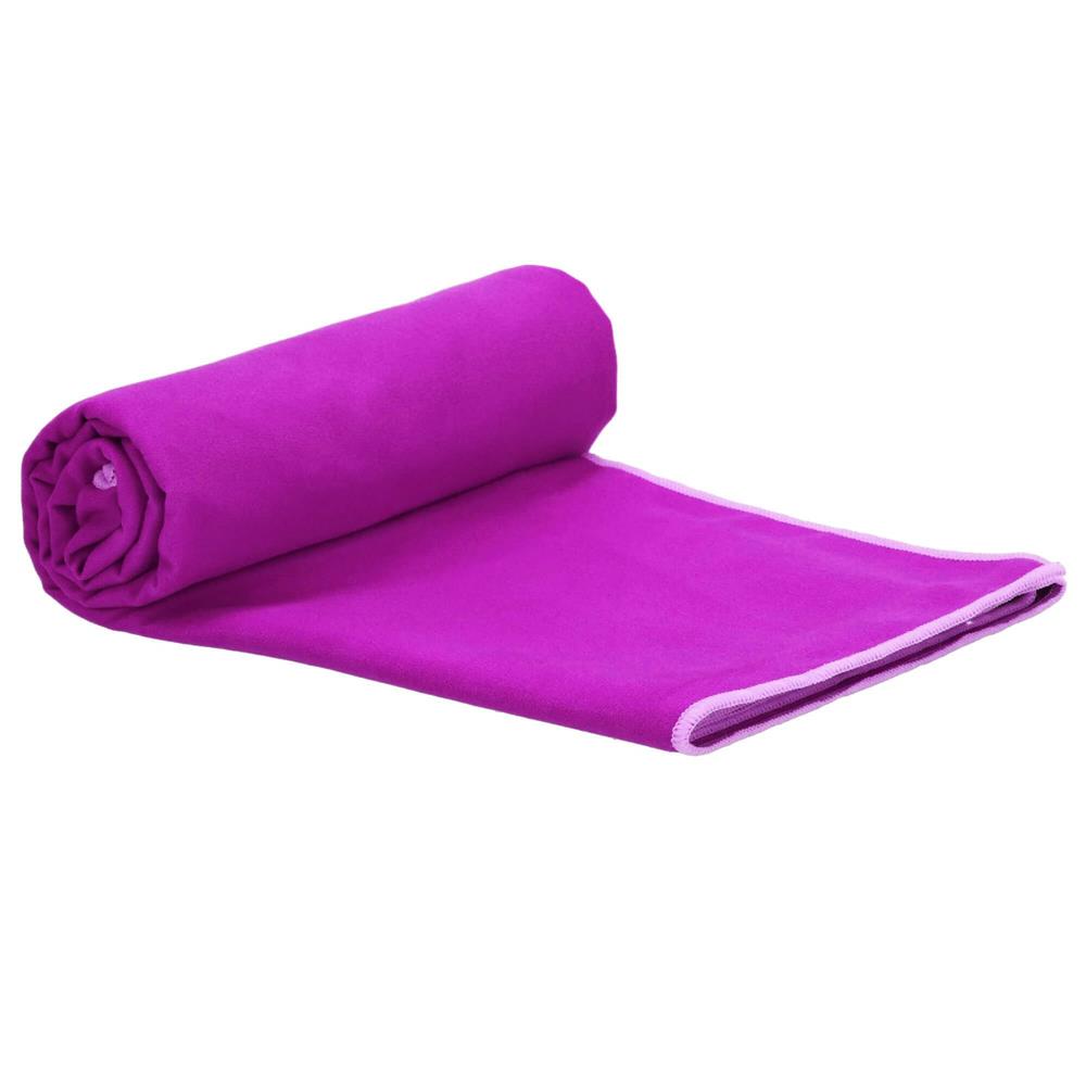 Prosop de plaja cu uscare de rapida, husa de transport, 75x150cm, violet