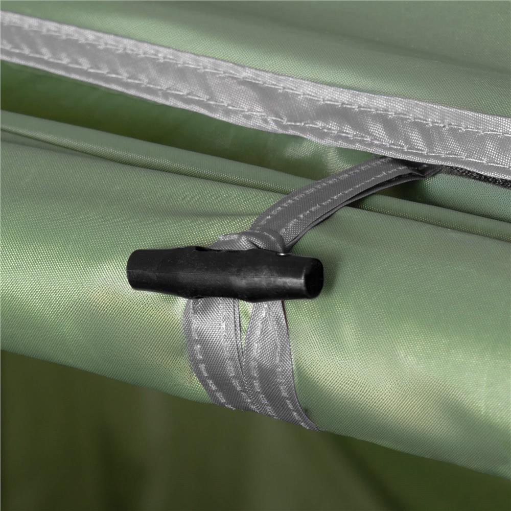 Cort camping, impemeabil, 2 camere + hol, 4 locuri, 460x200x245cm, verde - 7