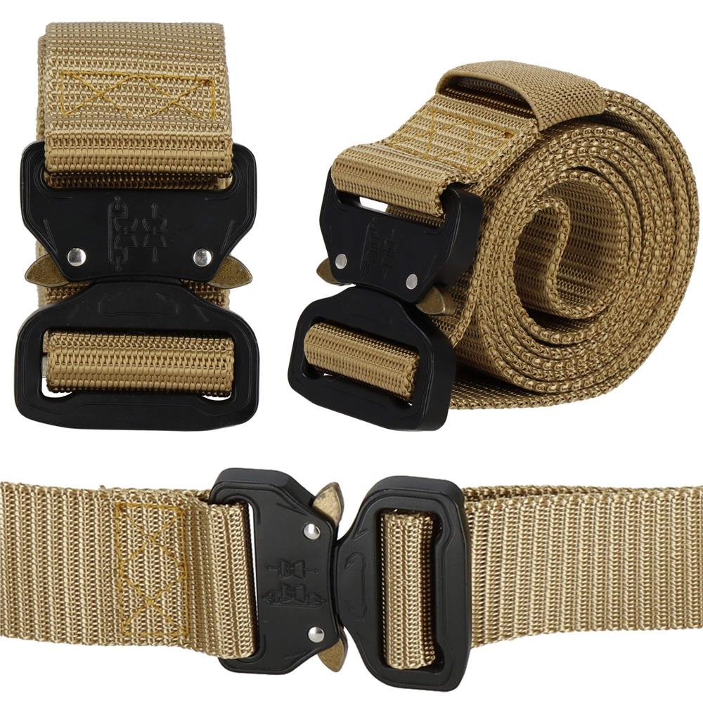 Curea centura Tactical Combat pentru barbati 3.7x125cm, rezistent, maro