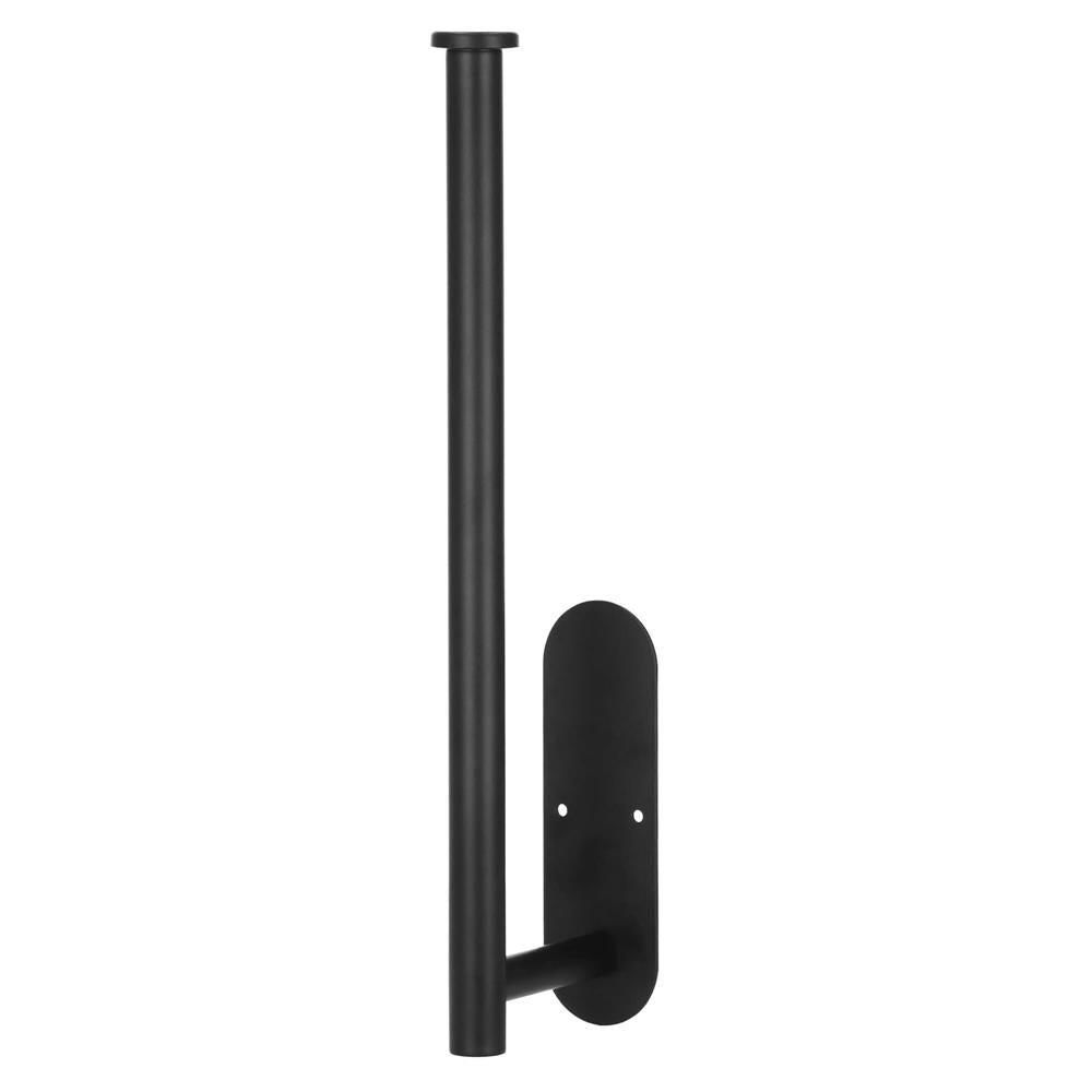 Suport hartie igienica din otel, prindere fara gaurire, 33.5cm, negru