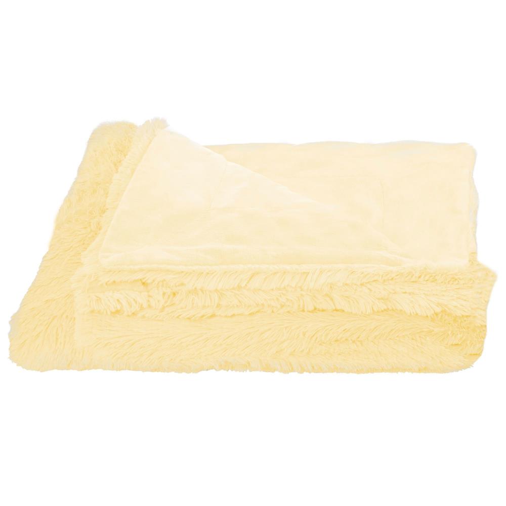 Patura pufoasa si calduroasa pentru 2 persoane, 200x220cm, galben