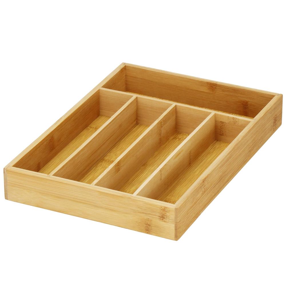 Organizator tacamuri si ustensile bucatarie, bambus, 25x35x5cm