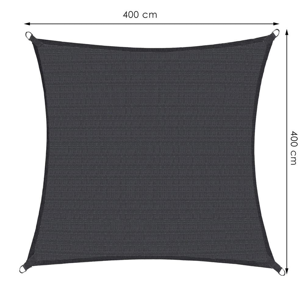 Copertina prelata de soare, patrata, impermeabila cu protectie UV, 4x4m, gri inchis