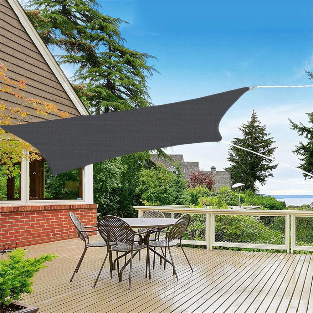 Copertina prelata de soare, dreptunghiulara, impermeabila cu protectie UV, 4x3m, gri inchis - 9