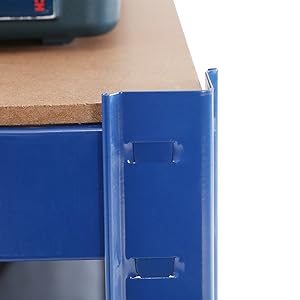 SONGMICS Raft cadru metalic modular pentru depozitare, 4 polite, 160x80x40cm, sarcina 520 kg, albastru