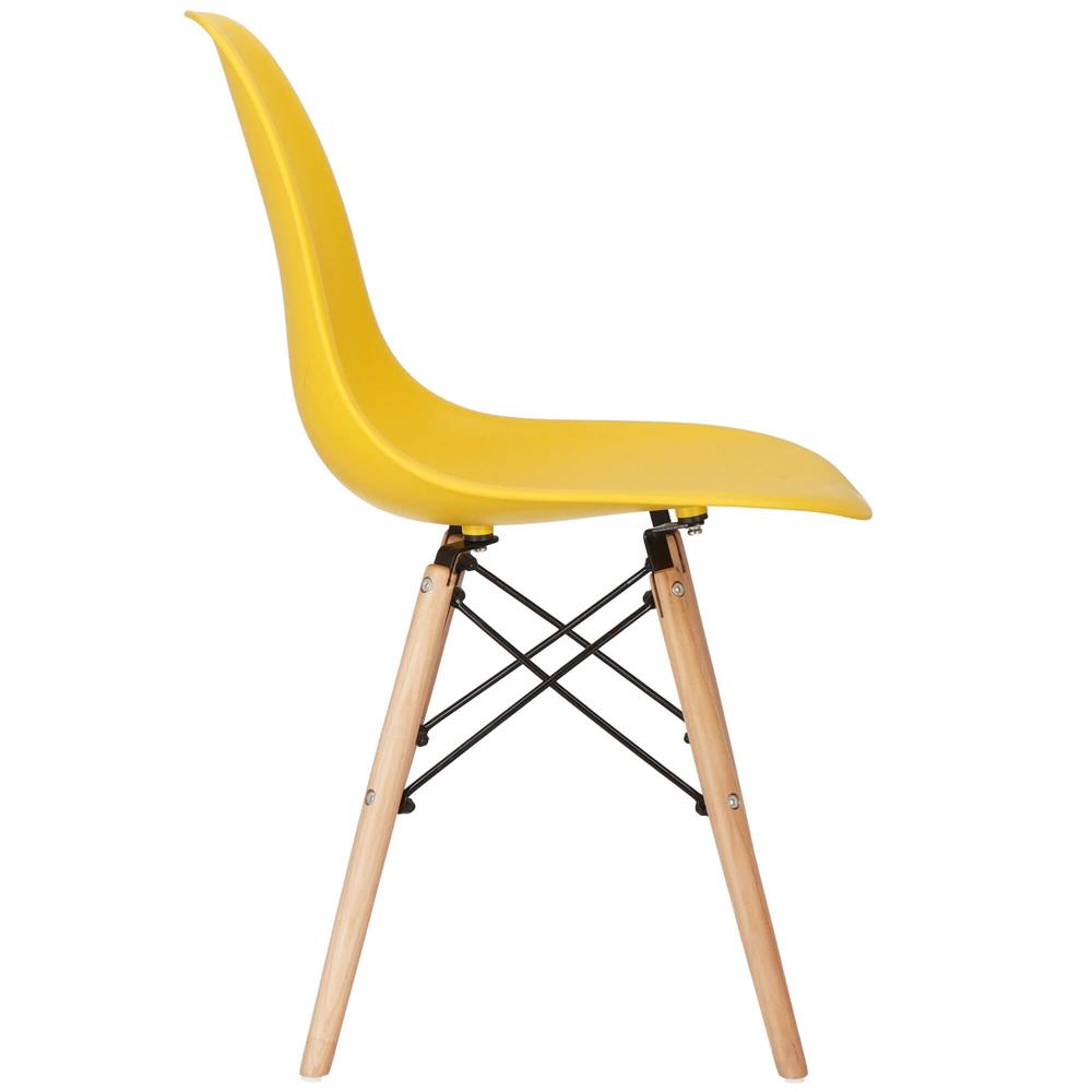 Set 4 scaune dining Scandinav pentru bucatarie, 38x42x82cm, galben