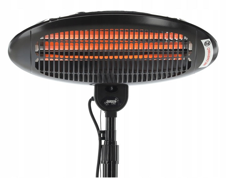 Incalzitor stativ cu infrarosu, 2000 W, 3 trepte de incalizire, reglabil pe inaltime, negru