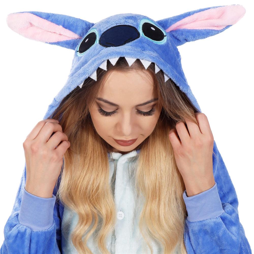 Pijama tip salopeta pentru adulti, model Stitch, marime S