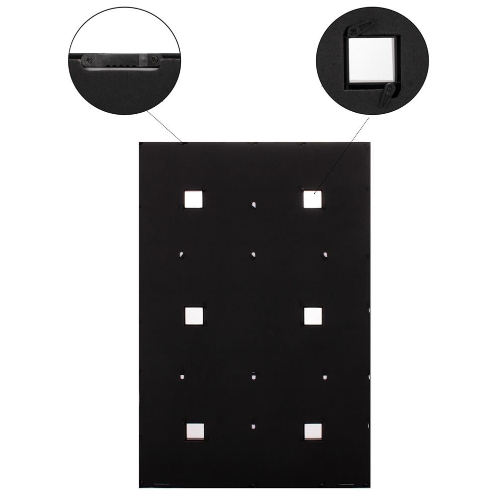 Rama foto de perete, colaj de 24 fotografii, 57x86cm, negru