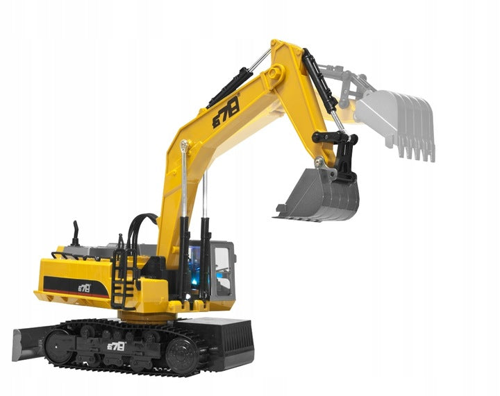 Excavator cu telecomanda, scara 1/14, cu telecomanda, incarcare USB, 14 canale