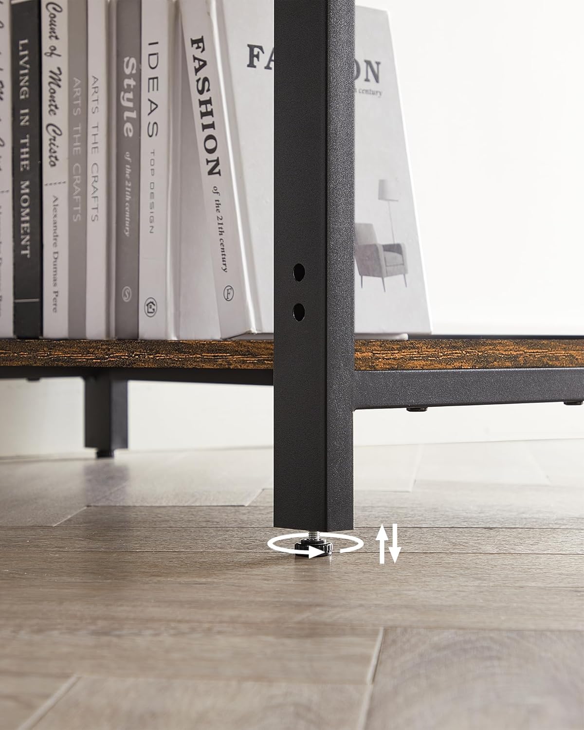 VASAGLE Birou cu 2 rafturi stanga sau dreapta, stil industrial, 60x140x76 cm, maro rustic - 8