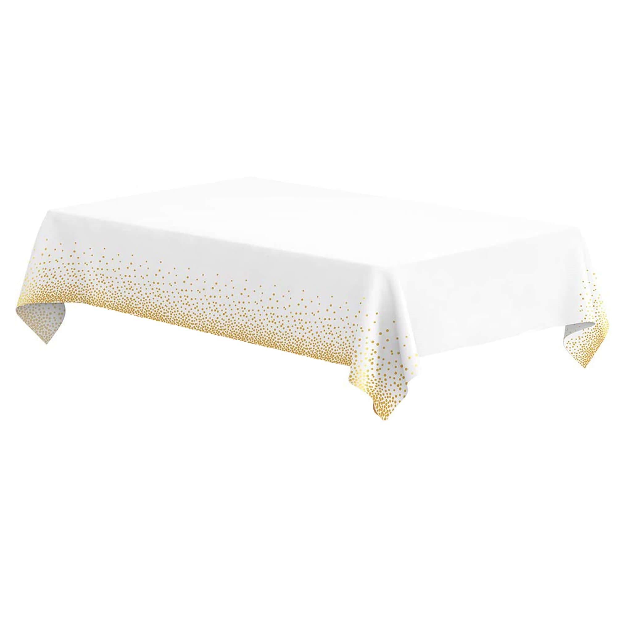 Fata de masa de unica folosinta pentru petreceri, 137x272cm, alb auriu