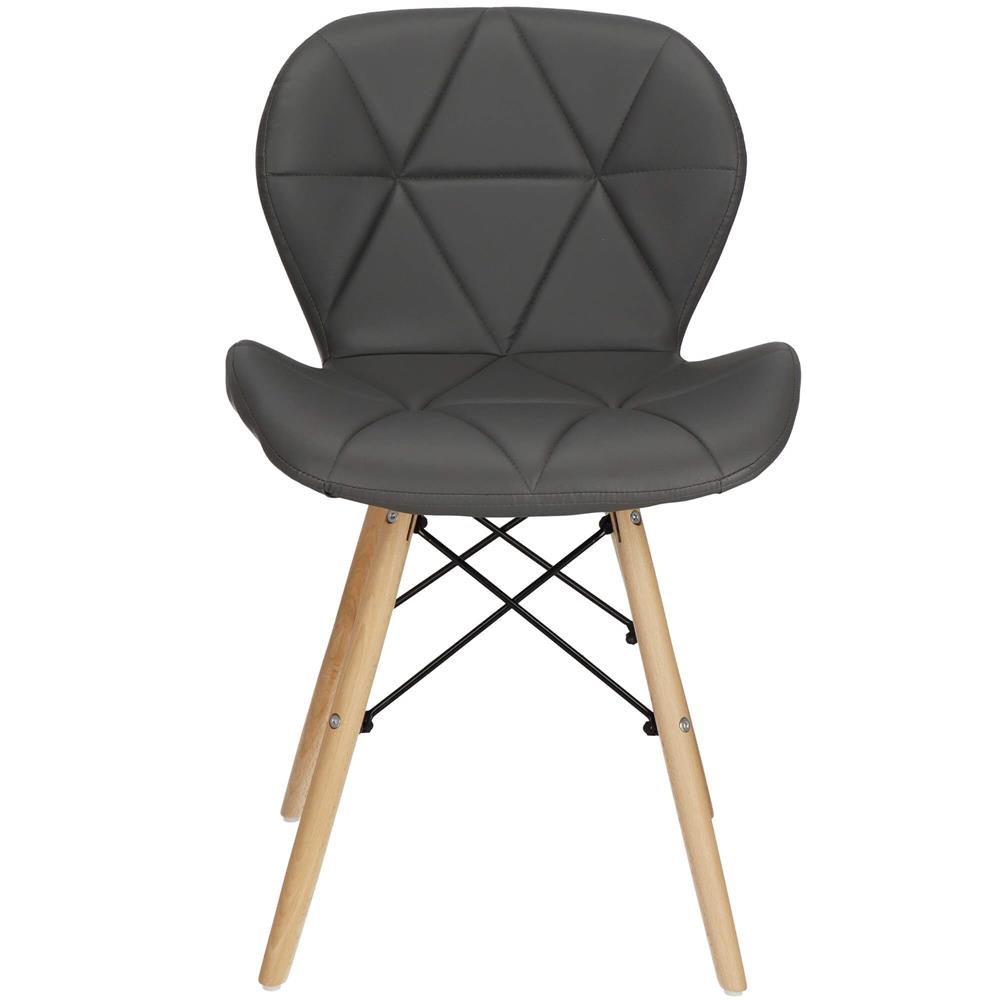 Set 4 scaune dining Torino pentru bucatarie tapitat cu piele ecologica, 40x72cm, gri