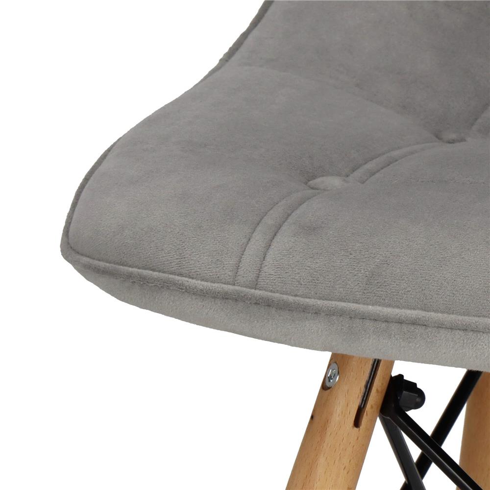 Set 4 scaune dining Milano Soft pentru bucatarie tapitat cu catifea moale, 44x84cm, gri