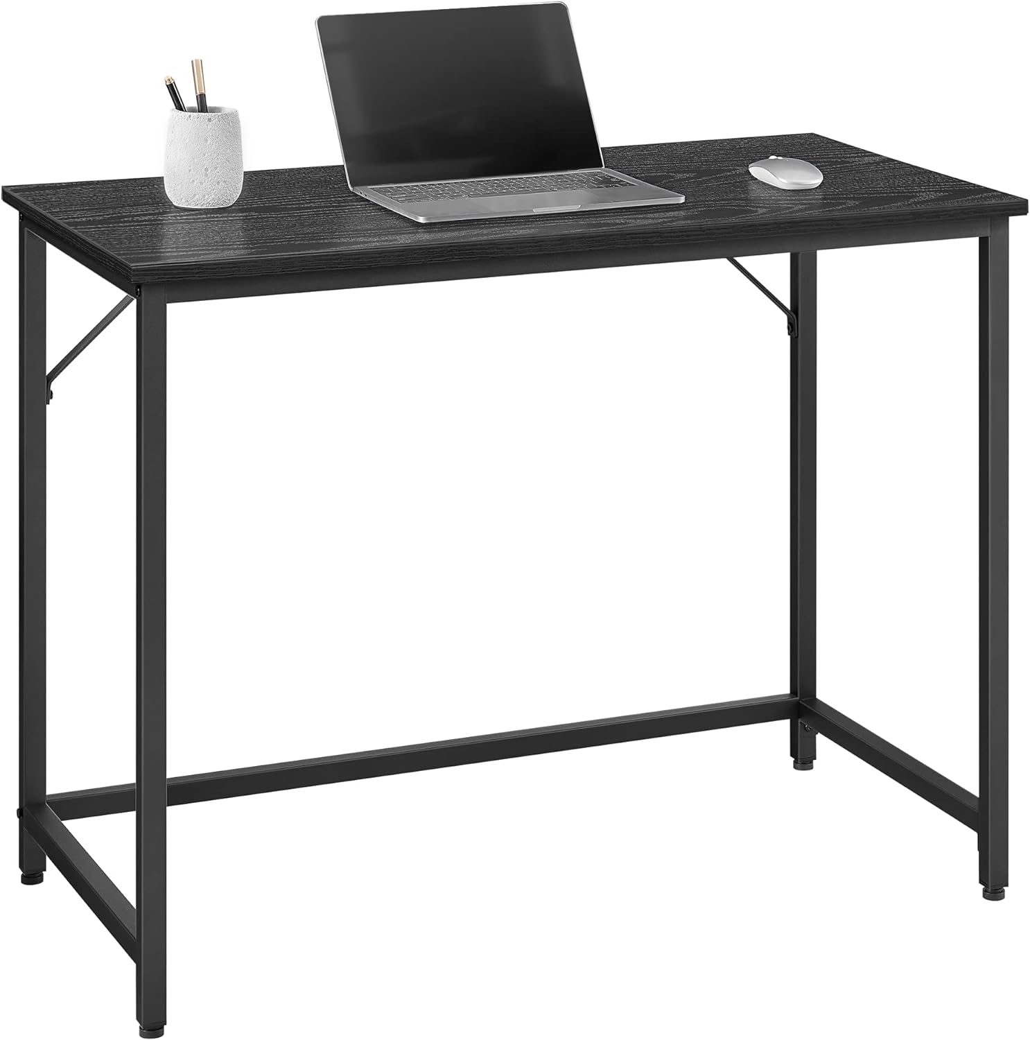 VASAGLE Birou calculator cu blat din PAL, cadru metalic, stil industrial, 100x50x76 cm, negru - 9