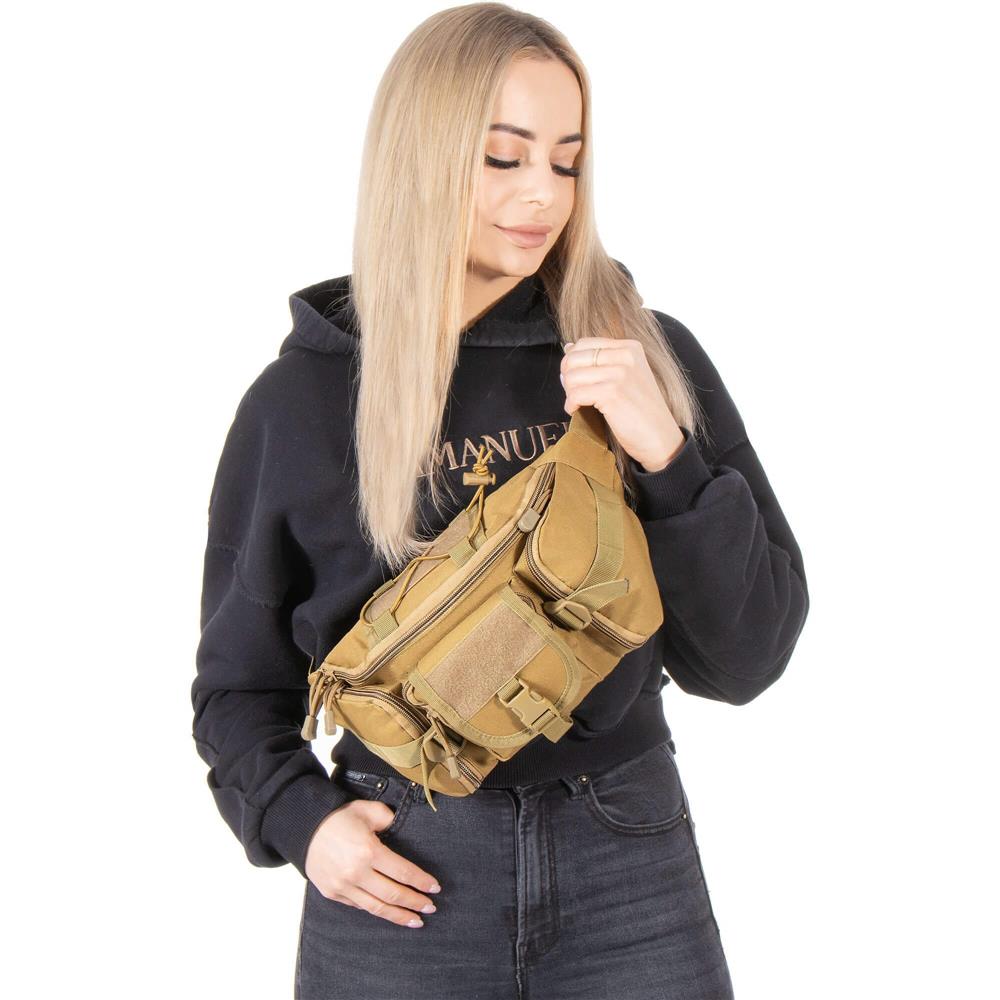 Borseta incapatoare pentru umar sau brau, impermeabila, unisex, 37x19cm, verde