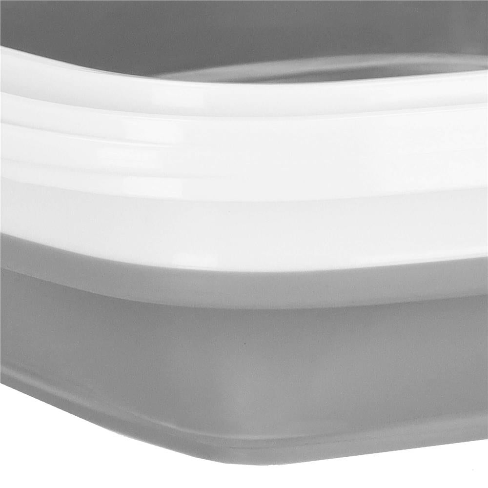 Lighean pliabil, patrat, din plastic si silicon, 21x17cm, 3litri, gri - 9
