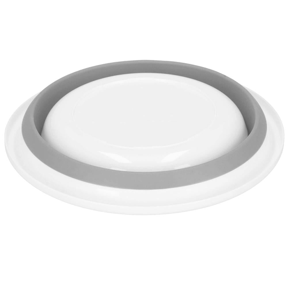 Lighean pliabil, rotund, din plastic si silicon, 37x15cm, 9litri, gri - 8