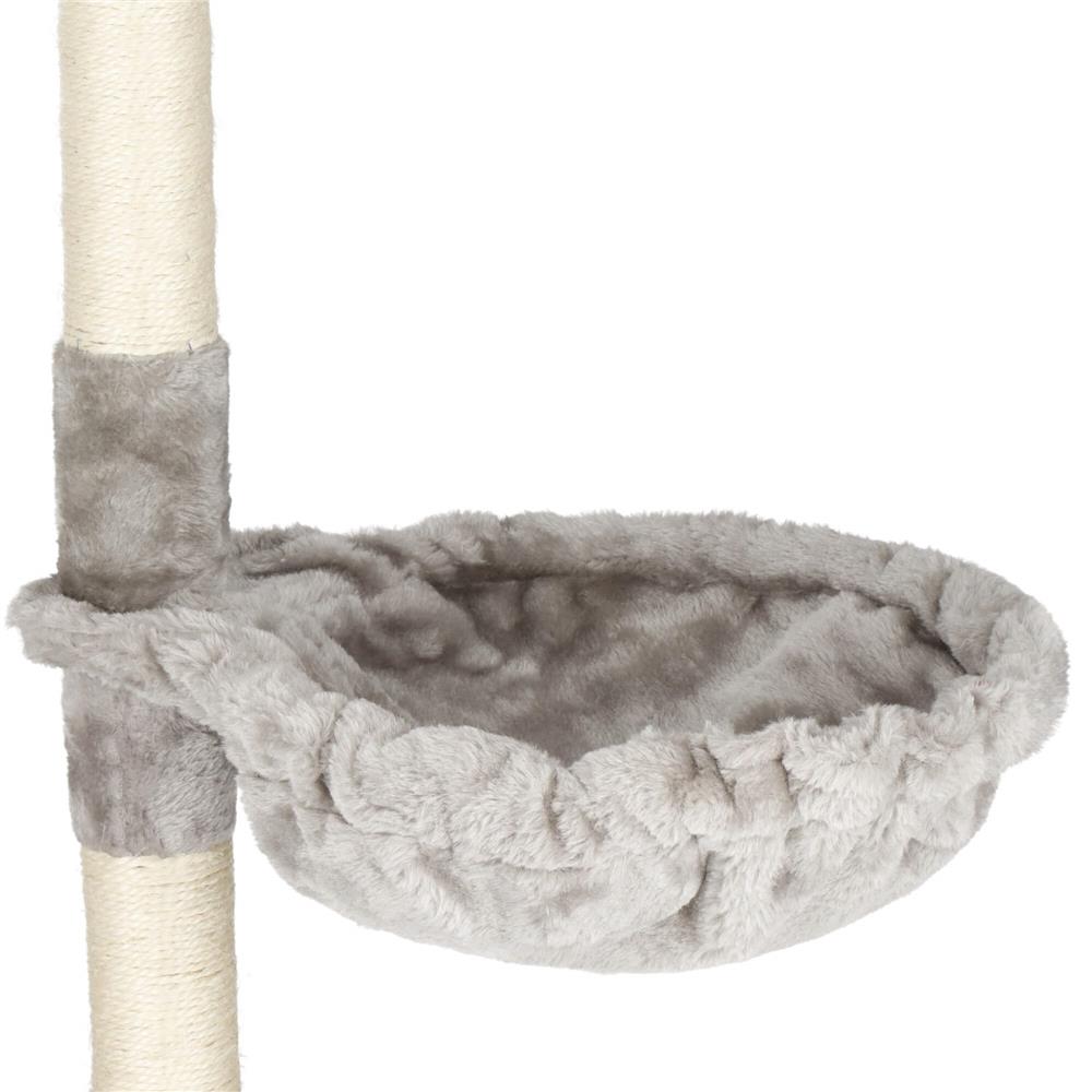 Ansamblu de joaca pentru pisici, cu loc pentru zgariat, ascuns, culcus, sfoara, 96cm, gri