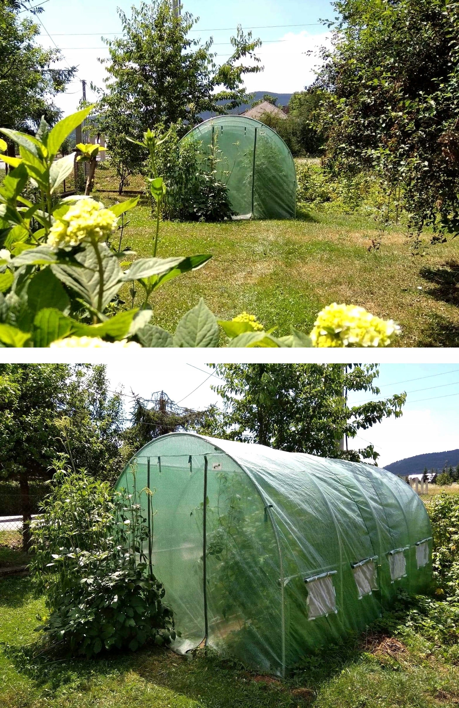 Sera de gradina, tip tunel cu cadru metalic, 250x400cm, 10mp (4 segmente)