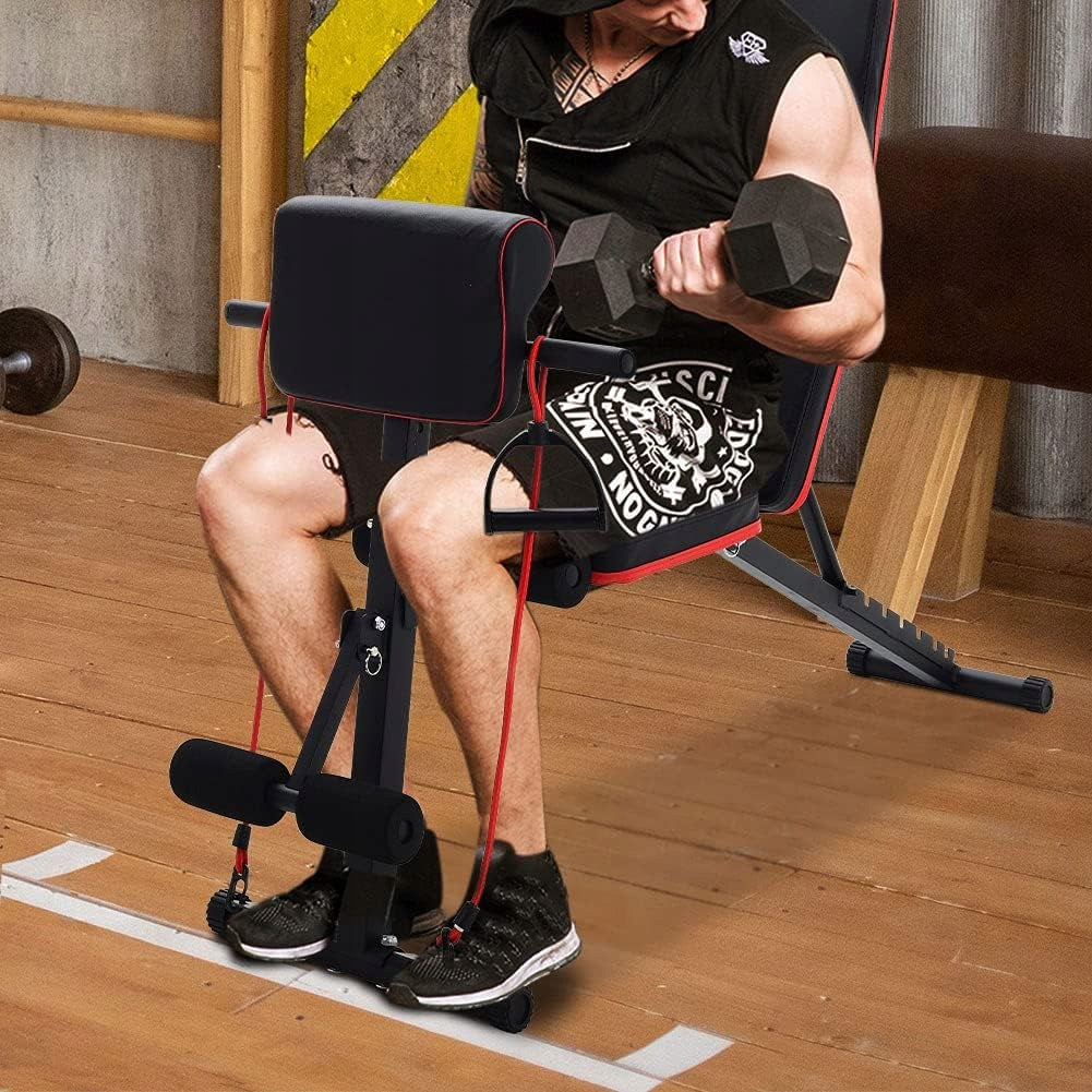 Banca multifunctionala antrenament fitness, spatar reglabil 7 trepte, sarcina maxima 150 kg