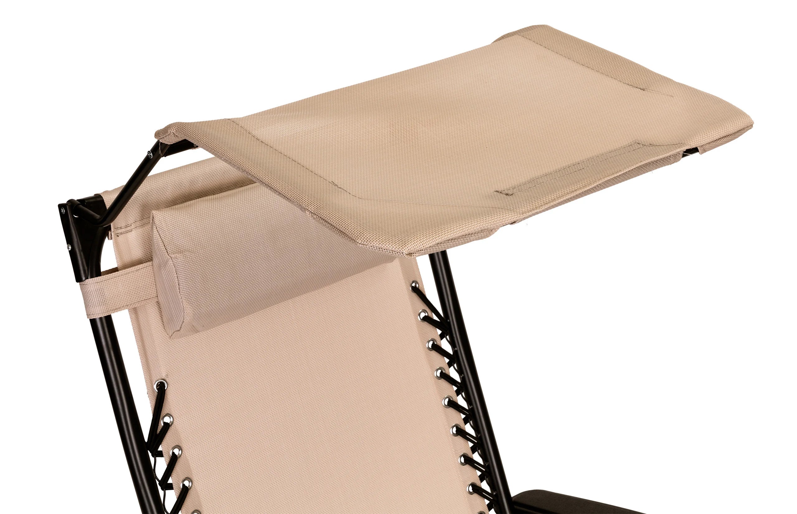 Sezlong pliabil 86x67x120 cm, zero gravity, copertina reglabila, spatar 3 pozitii, cadru otel si material impermeabil, bej