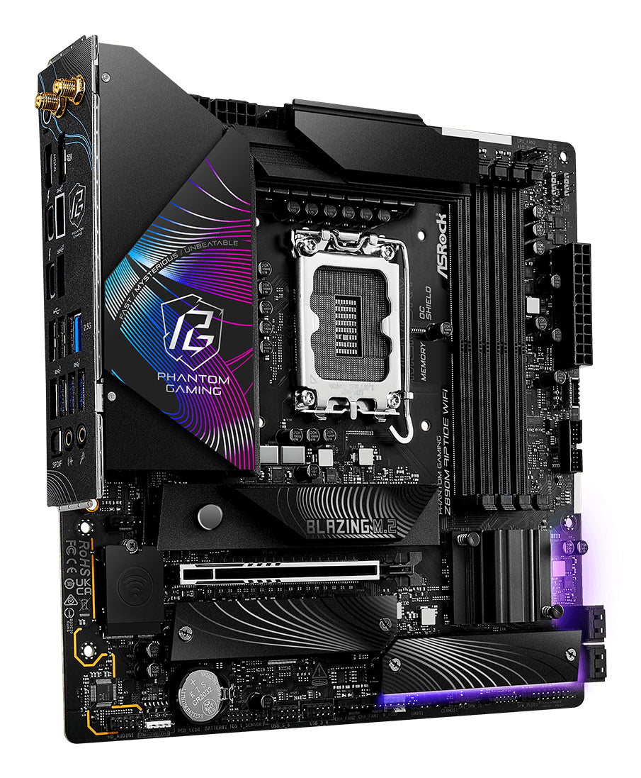Placa de baza ASRock Z890M RIPTIDE WiFi Mainboard, Sockel LGA 1851, Intel Z890, Micro-ATX, DDR5 "90-MXBPK0-A0UAYZ"