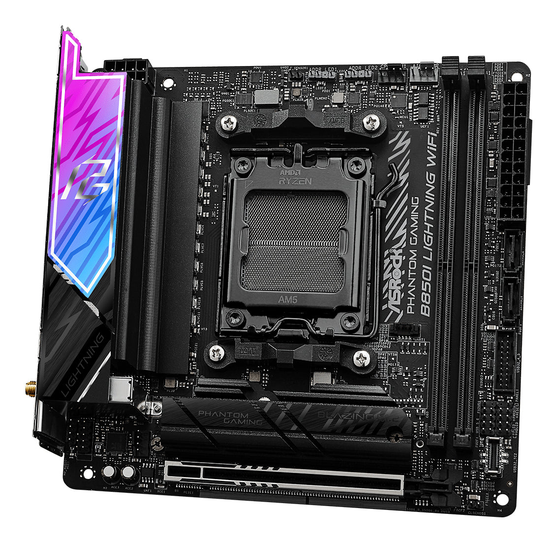 Placa de baza Phantom Gaming B850I Lightning WiFi, AMD B850, Socket AM5, mITX "90-MXBQR-A0UAYZ"