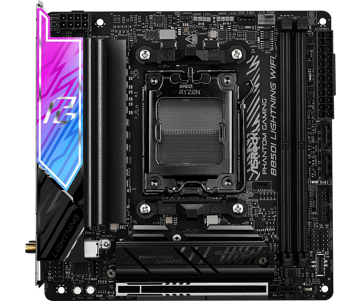 Placa de baza Phantom Gaming B850I Lightning WiFi, AMD B850, Socket AM5, mITX "90-MXBQR-A0UAYZ"